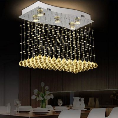 Modern Crystal drop Wire Chandelier Lighting Cystal Lustres de Cristal Chandeliers for Home Indoor Living Room and dining room