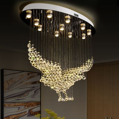 Eagle Shape Crystal Chandelier Lights Fixtures Modern crystal Lamp for Living Room Indoor Decoration glede Lighting