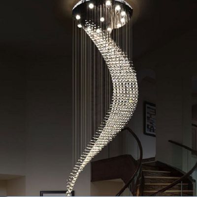 Large Crystal Chandeliers Light Fixtures Modern Lamp for Living Room Hotel hall Indoor Decoration long Stair pendant Lamp