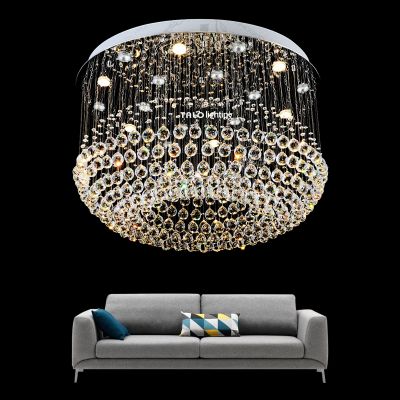 Round Crystal  ceiling light  Modern Crystal Light Fixture  Lustres  Luminaire Home decoration lighting chandelier AC 110-220V