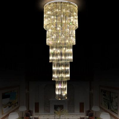 Modern K9 LED Living Room glass Chandeliers Crystal lustre Luxury led chandelier light for Staircase Stair Bedroom Hotel