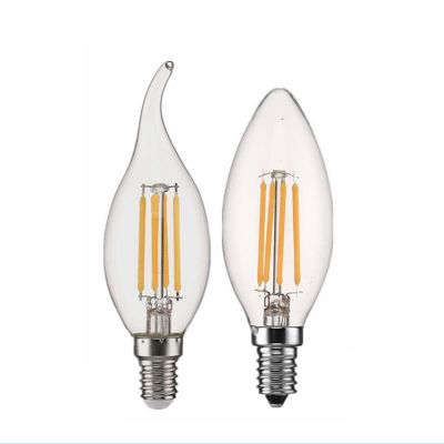 LED Lamp E14/12 2W 4W 6W Dimmable LED Bulb Warm White Edison retro glass bulb for chandelier