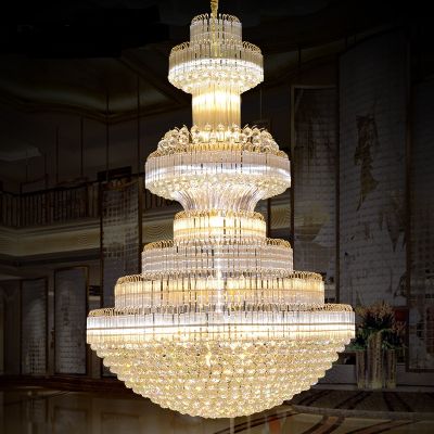 Luxury hotel crystal chandelier Villa big chandelier lighting pendant lamp Indoor Decorated Lamp