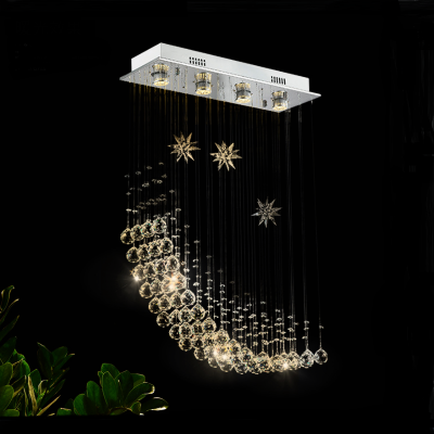 Modern Crystal drop Wire Chandelier Lighting Cystal Lustres de Cristal Chandeliers for Home Indoor Living Room and dining room