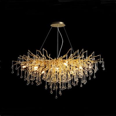 Post modern Oblong Crystal Chandelier lighting for Villa Crystal pendant lighting Luxury K9 Crystal Chandelier